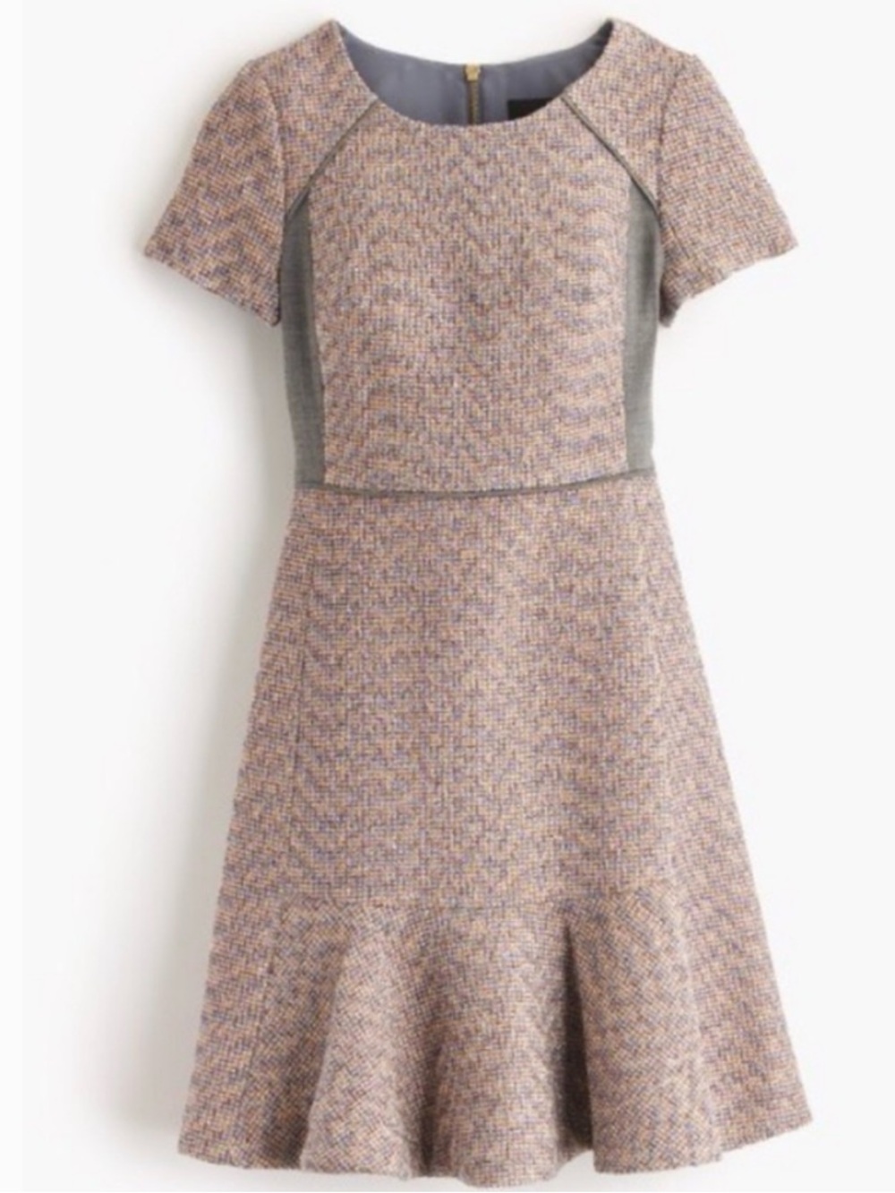 J.Crew Metallic Mixed Tweed Fit & Flare Dress Sz 6 A-line, fit-and-flare Office - Picture 3 of 13